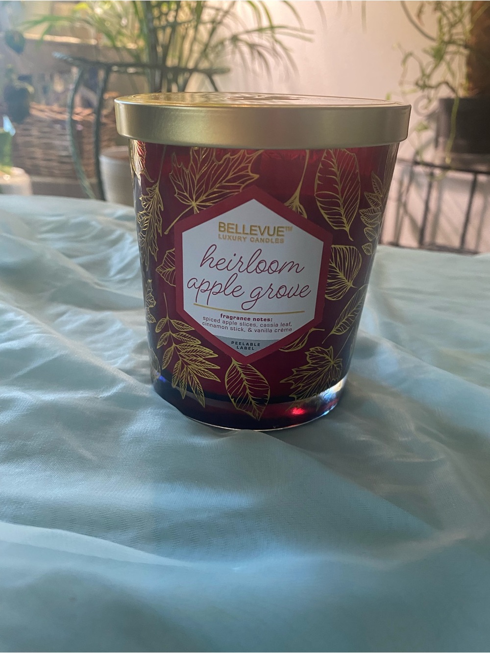 Bellevue Heirloom Apple Grove Scented Candle - Red & Gold